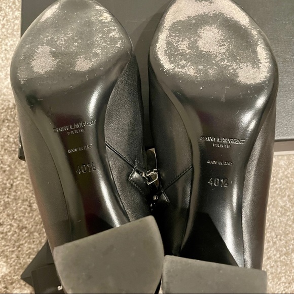 Yves Saint Laurent YSL Black Leather Lou Boots Booties Sz 40.5 EU box, dust bag - Picture 11 of 14